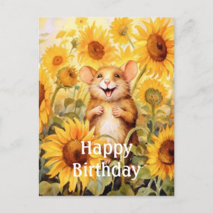 Sunflower mouse Garden 14 of 17  Postcard