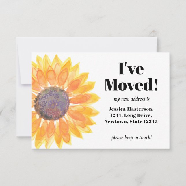 Sunflower Moving Announcement Card (Front)