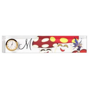 Sunflower Mushroom Fairy Desk Nameplate