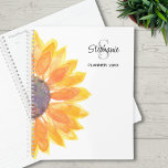 Sunflower Name Monogram 2024 Planner<br><div class="desc">This floral planner is decorated with a yellow watercolor sunflower.
Easily customizable with your monogram, name, and year.
Original Watercolor © Michele Davies.</div>