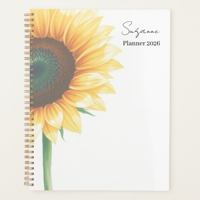 Sunflower Name Personalized 2026 Planner (Front)