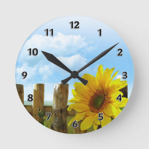 Sunflower Nature Beauty Round Clock