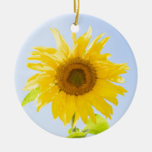 Sunflower Nature Photo Ceramic Ornament