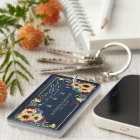 Sunflower Navy Bleu Bourgogne Bois Floral Photo