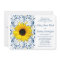 Sunflower Navy Blue Floral Wedding Invitation