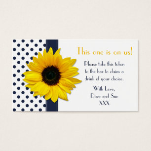 Sunflower Navy Blue Polka Dot Drink Bicket Toket
