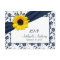 Sunflower Navy Damask Wedding RSVP Postcard