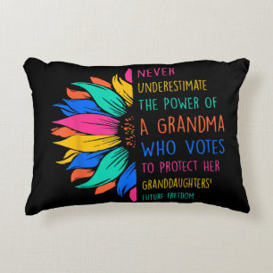 Sunflower Never Underestimate The Power Of Grandma Accent Pillow