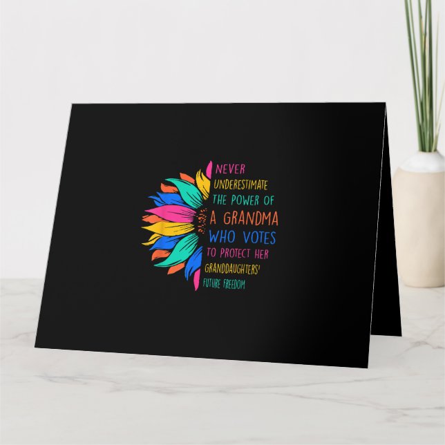 Sunflower Never Underestimate The Power Of Grandma Card (Front)