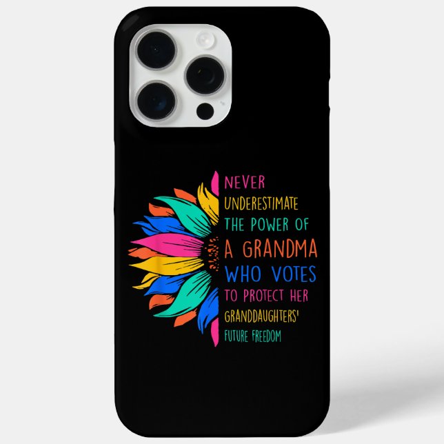 Sunflower Never Underestimate The Power Of Grandma Case-Mate iPhone Case (Back)