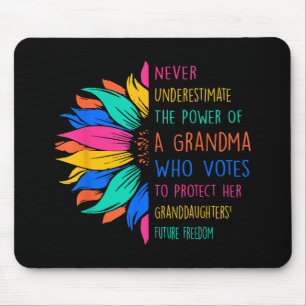 Sunflower Never Underestimate The Power Of Grandma Mouse Pad
