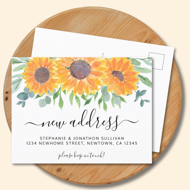 Sunflower New Address Moving Announcement Postcard (Creator Uploaded)