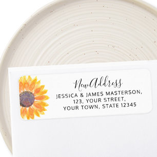 Sunflower New Home Return Address Label