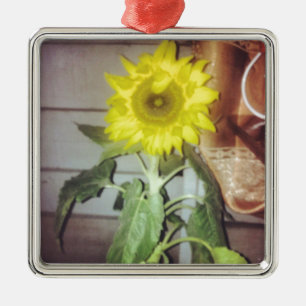 sunflower nine in the afternoon metal ornament