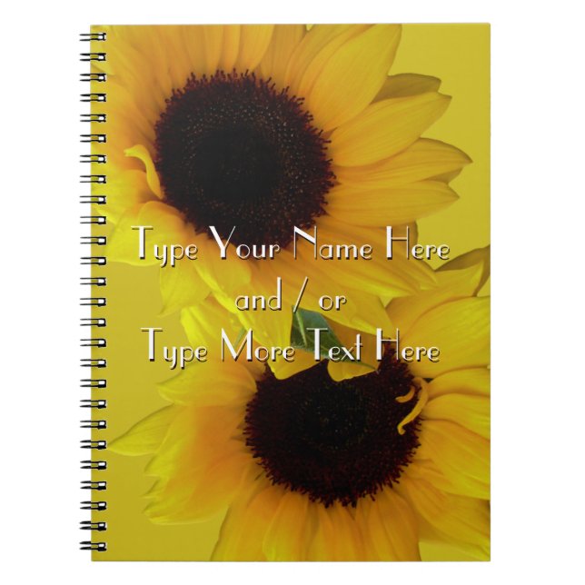 Sunflower Notebook Custom Flower Journal Notebook (Front)