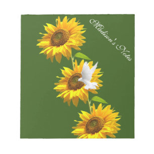 Sunflower Notepads, Dove Floral Notepad
