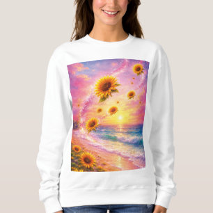 Sunflower Ocean Dream: Sunset on the Beach Sweatshirt