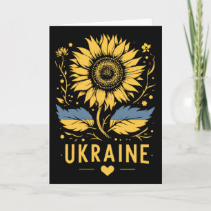 Sunflower Of Ukraine I Stand With Ukraine Peace Fo Card
