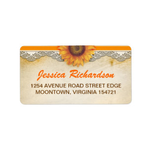 sunflower old aged address labels