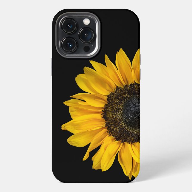 Sunflower On Black iPhone Case (Back)