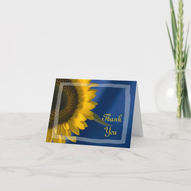 Sunflower on Blue Thank You (Front)