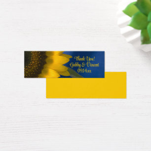 Sunflower on Blue Wedding Favor Tags