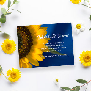 Sunflower on Blue Wedding Save the Date