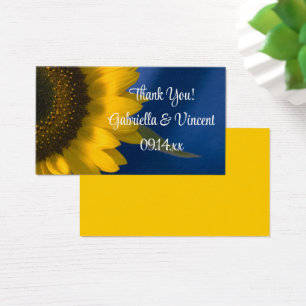 Sunflower on Blue Wedding Thank You Favor Tags