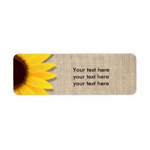 Sunflower on Burlap Rustic Country Address Labels