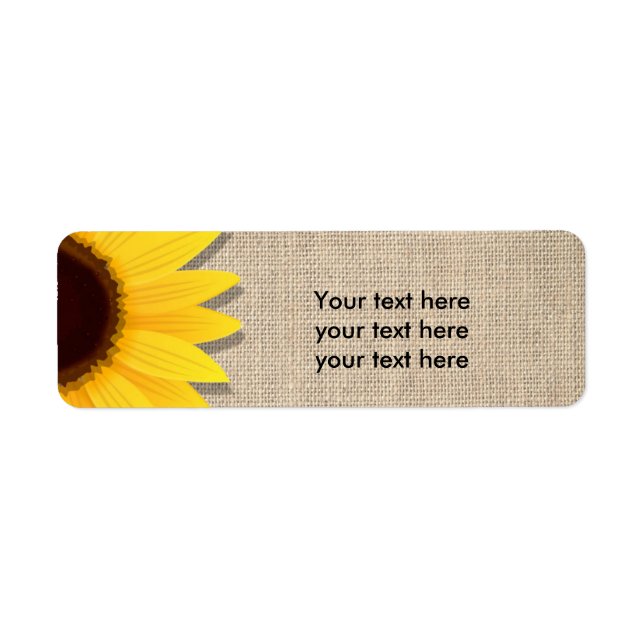 Sunflower on Burlap Rustic Country Address Labels (Front)