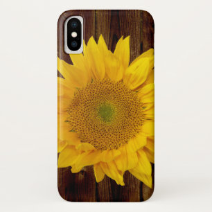 Sunflower on Vintage Barn Wood Country Case-Mate iPhone Case