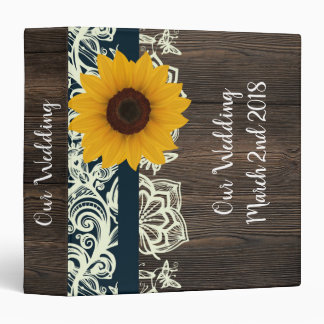 sunflower on wood lace album binder
