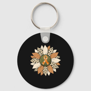 Sunflower Orange Crps Awareness Women Warrior Keychain