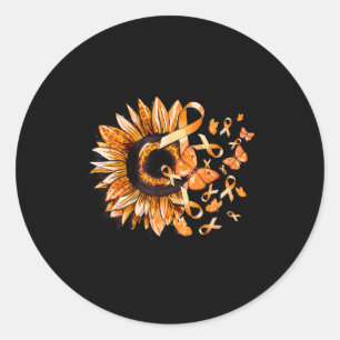 Sunflower Orange Multiple Sclerosis Awareness _1 Classic Round Sticker