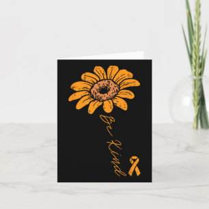 Sunflower Orange Ribbon Be Kind Leukaemia Cancer A Card