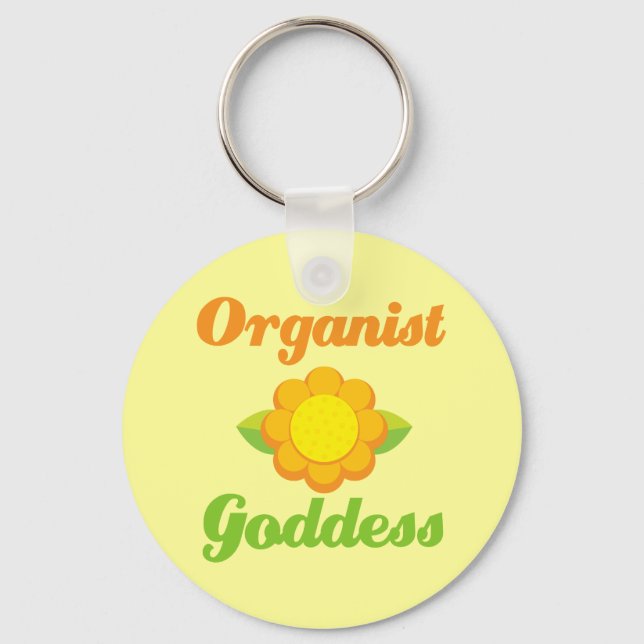 Sunflower Organist Goddess Music Gift Keychain (Front)