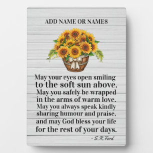 Sunflower Original Poem Easel Plaque