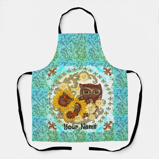 Sunflower Owl   Apron (Front)