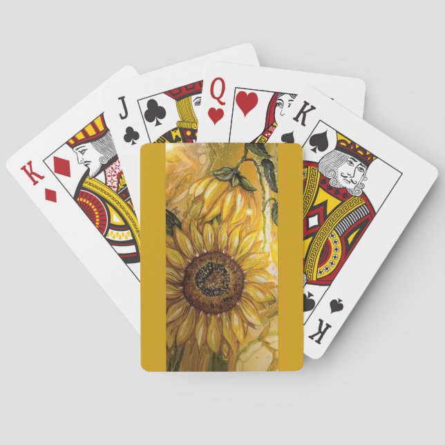 Sunflower Painting Deck of Playing Cards (Back)