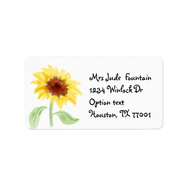 Sunflower painting Return Address Mailing Label (Front)