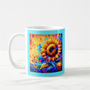 Sunflower Painting Vivid Colours Sunflower Power  Coffee Mug