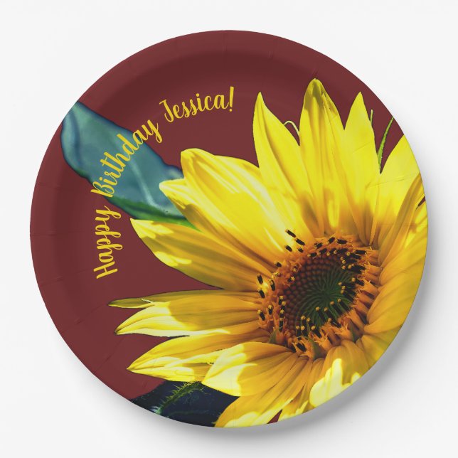 Sunflower Paper Plate (Front)