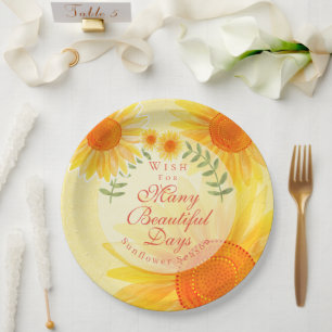 Sunflower paper plate