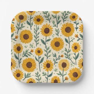 sunflower paper plate