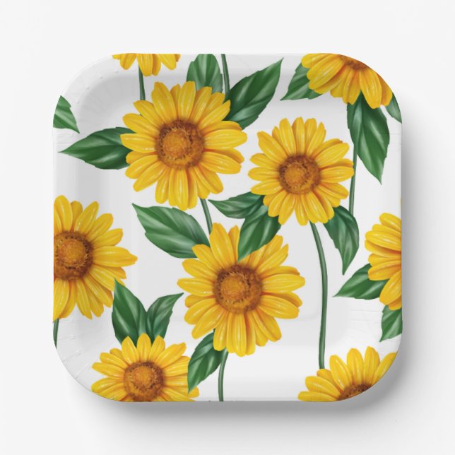 Sunflower Paper Plate (Front)