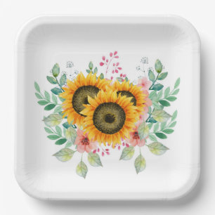 Sunflower paper plate