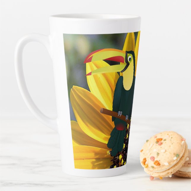 Sunflower Parrot Latte Mug (In Situ)