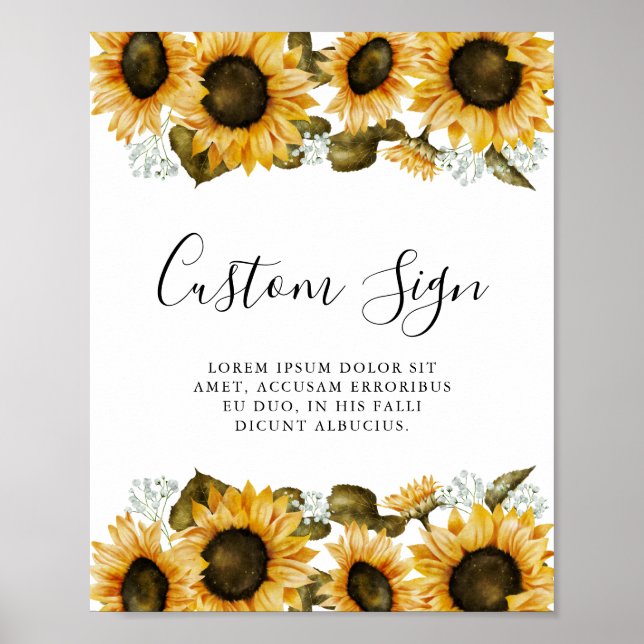 Sunflower Party Custom Sign (Front)