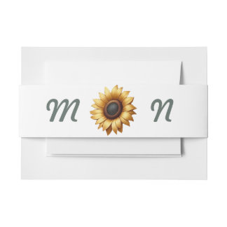 Sunflower Patch Band Invitation Belly Band