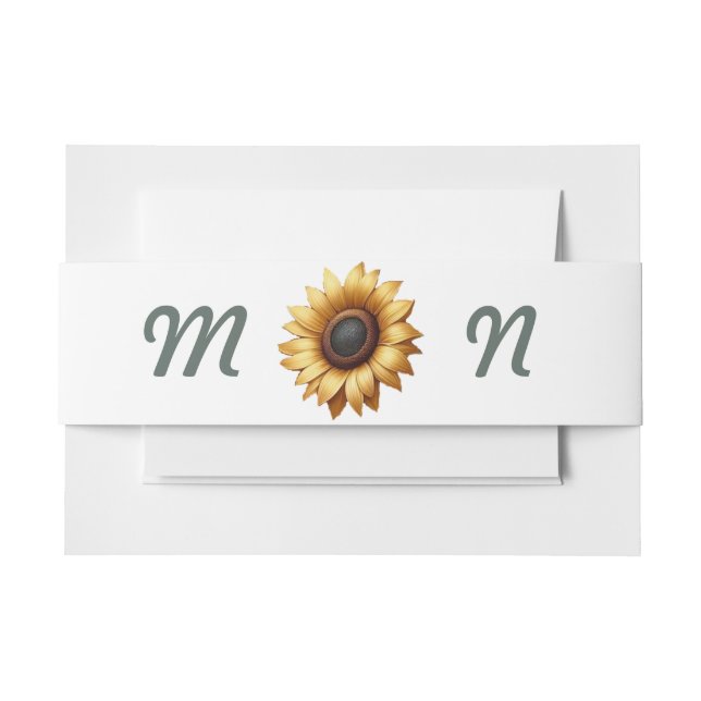 Sunflower Patch Band Invitation Belly Band (Front Example)